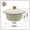 EMALIOWANY GARNEK ŻELIWNY 24cm 4L HAGE CREAM